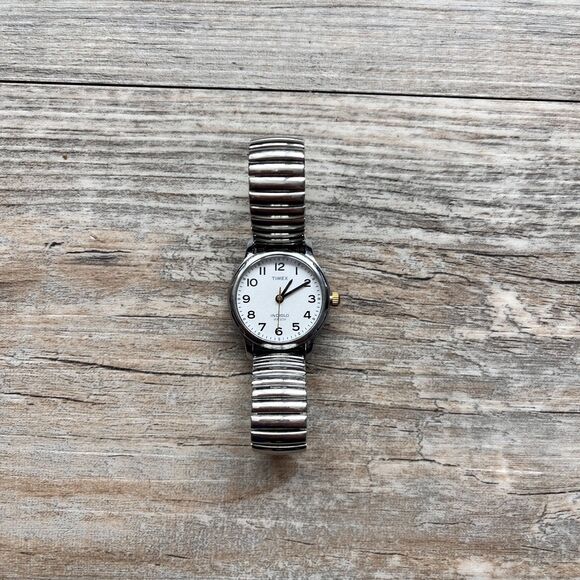 Vintage Timex Indiglo Womens Watch Silver Tone Stretch Band Classic main image 6